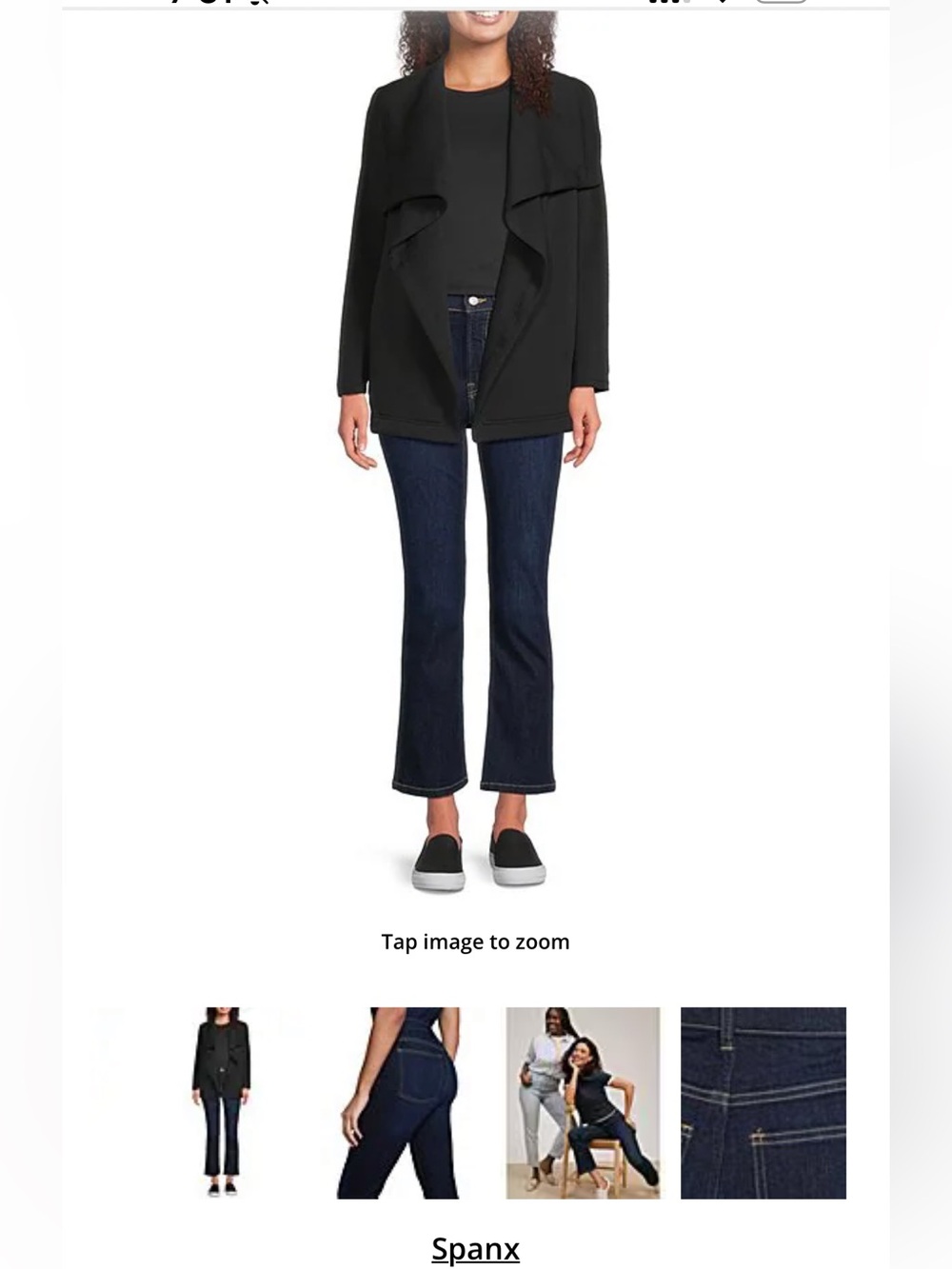 SPANX Dark Blue Kick Flare Crop Jeans